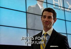 Photo of 	James Frain playing Burn Notice TV character James Forte