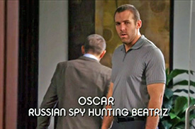 Photo of Chris Marks playing Burn Notice TV character Oscar Markov