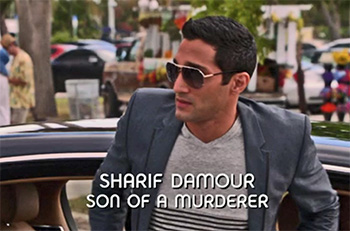 Photo of Dominic Rains playing Burn Notice TV character Sharif Damour