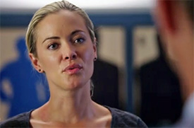 Photo of Kristanna Loken playing Burn Notice TV character Rebecca Lang