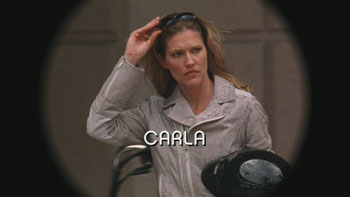 Photo of Tricia Helfer playing Burn Notice TV character Carla